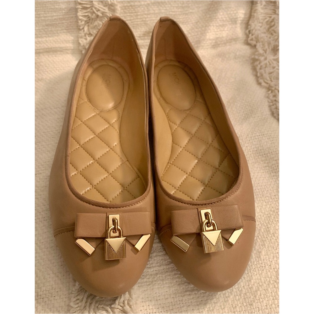 Michael Kors Alice Leather Ballet Flats in Acorn